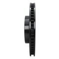 R1 07-23 Lexus LS460 Front Right Drilled & Slotted Black Brake Rotor