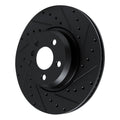 R1 18-25 BMW 330I Front Right Drilled & Slotted Black Brake Rotor