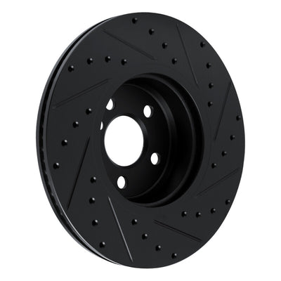 R1 18-25 BMW 330I Front Right Drilled & Slotted Black Brake Rotor