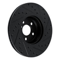 R1 18-25 BMW 330I Front Right Drilled & Slotted Black Brake Rotor