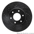 R1 06-09 Chevrolet Trailblazer Front Left Drilled & Slotted Black Brake Rotor