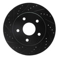 R1 02-21 Chrysler Aspen Front Left Drilled Black Brake Rotor
