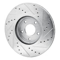 R1 07-17 Nissan Juke Front Left Drilled & Slotted Black Brake Rotor