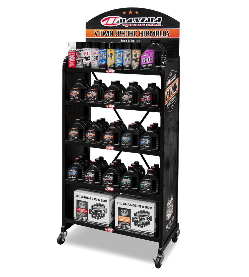 Maxima V-Twin Floor Display Large Metal Shelf