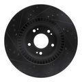 R1 09-11 Hyundai Genesis Sedan Front Right Drilled & Slotted Black Brake Rotor