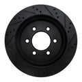 R1 18-21 Ford F-150 4WD Rear Left Drilled & Slotted Black Brake Rotor