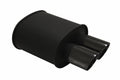 Megan Exhaust Black Coated Muffler 2.5 Inlet with Dual 3.5 Black Chrome Tip 13 LBs. 19 x 11.5 x 8
