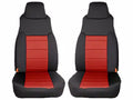 SEAT COVER KIT FRONT NEOPRENE RED; 9702 JEEP WRANGLER TJ