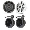 KM65 6.5-Inch (165mm) Marine Coaxial Speakers with 3/4-Inch (20mm) Tweeters 4-Ohm Charcoal and White Grilles