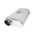 Stainless Bros Thin Oval Muffler 3in. Inlet / 3in. Outlet / 17in. Overall Length - Polished