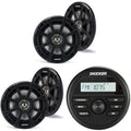 KMC2 Weather-Resistant Gauge-Style Media Center w/Bluetooth; RoHS Compliant