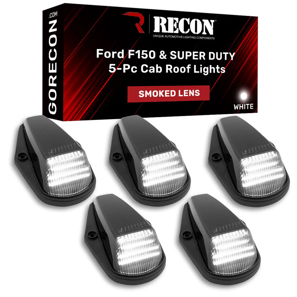 8496 F150/8898 F250/F350 SUPERDUTY (5 PC) CAB LIGHTS SMOKED LENS W/WHITE LED