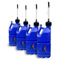 5 GALLON UTILITY JUG WITH FILLER HOSE BLUE 4 PACK