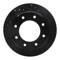 R1 00-11 Cadillac DTS Rear Right Drilled & Slotted Black Brake Rotor