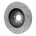 DFC 11-17 Genesis G80 Front Right Drilled & Slotted Silver Brake Rotor