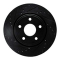 R1 05-10 Jeep Commander Front Left Drilled & Slotted Black Brake Rotor