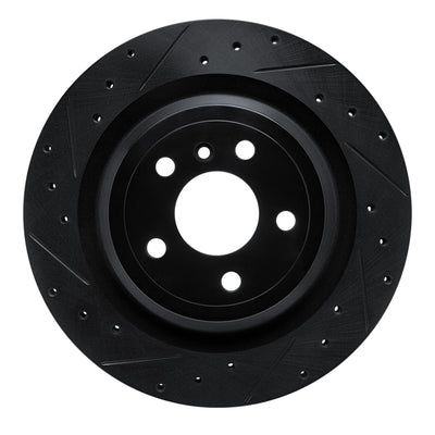 R1 12-19 Mercedes-Benz GLE300D Rear Left Drilled & Slotted Black Brake Rotor