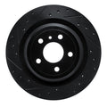 R1 12-19 Mercedes-Benz GLE300D Rear Left Drilled & Slotted Black Brake Rotor
