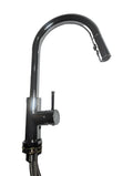 METAL KITCHEN PULLDOWNFAUCETBULLETT SPRAY HEADSTAINLESSSTEEL SUPPLY LINES CHROME