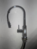 METAL KITCHEN PULLDOWNFAUCETBULLETT SPRAY HEADSTAINLESSSTEEL SUPPLY LINES CHROME