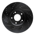 R1 04-11 Hyundai XG350 Front Right Drilled & Slotted Black Brake Rotor
