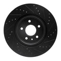 R1 11-19 Ford Flex Front Left Drilled & Slotted Black Brake Rotor