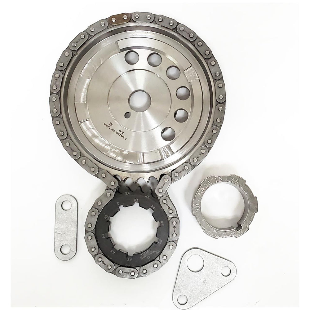 TIMING CHAIN SET PQX DBL ROLLER GM LS3 6.0/6.2L SINGLE BOLT CAM W/ THRUST B