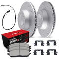 R1 Concepts 15-20 BMW M2/M3/M4 Drilled Carbon Rotor Set w/ Optimum OEp Pads (Incl. Hardware) - Frnt