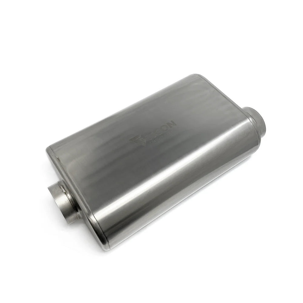 Ticon 3in Thin 3in Center In/3in Offset Out Mirror 17in Ovr Length 1mm/.039in Oval Titanium Muffler