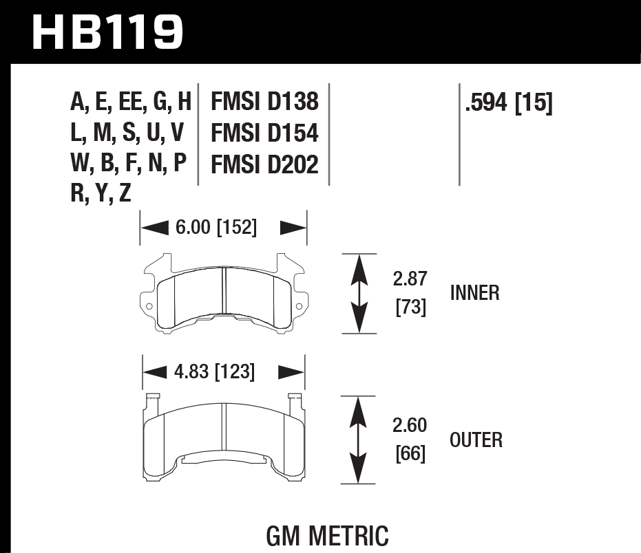 Brembo Street Compound Brake Pad Axel Set w/ Pad Sensor Cutout (A/C/F/1 Caliper)