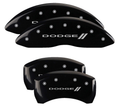 Set Of 4 Caliper Covers Engraved Front And Rear MGP Black Finish Silver Characters 2018-2021 GMC Terrain MGP Caliper Covers