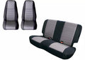 Rugged Ridge Seat Cover Kit Black/Gray 80-90 Jeep CJ/YJ