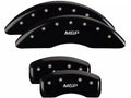 SET OF 4 CALIPER COVERS ENGRAVED FRONT/REAR MGP SILVER CHARACTERS BLACK POWDER