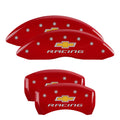 Set Of 4 Caliper Covers Engraved Front And Rear MGP Red Finish Silver Characters 2014-2015 Chevrolet SS MGP Caliper Covers