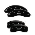 Set Of 4 Caliper Covers Engraved Front And Rear MGP Black Finish Silver Characters 2017-2021 Chevrolet Bolt MGP Caliper Covers