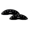 SET OF 4 CALIPER COVERS ENGRAVED FRONT/REAR MGP SILVER CHARACTERS BLACK POWDER