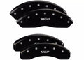 SET OF 4 CALIPER COVERS ENGRAVED FRONT/REAR MGP SILVER CHARACTERS BLACK POWDER