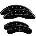 SET OF 4 CALIPER COVERS ENGRAVED FRONT/REAR MGP SILVER CHARACTERS BLACK POWDER