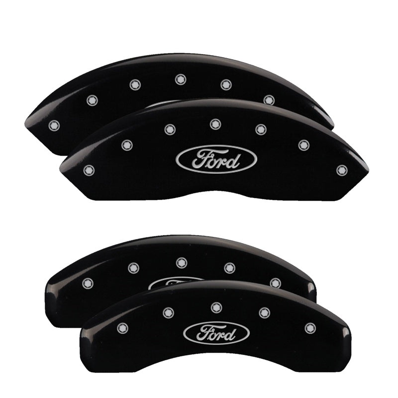 SET OF 4 CALIPER COVERS ENGRAVED FRONT/REAR MGP BLACK CHARACTERS YELLOW POWDER