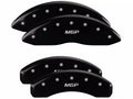 Set Of 4 Caliper Covers Engraved Front And Rear MGP Black Finish Silver Characters 1999-2006 Chevrolet Silverado MGP Caliper Covers