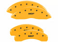 Set Of 4 Caliper Covers Engraved Front And Rear MGP Yellow Finish Black Characters 2009-2014 Chevrolet Express MGP Caliper Covers