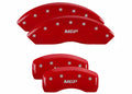 Set Of 4 Caliper Covers Engraved Front And Rear MGP Red Finish Silver Characters 1997-2004 Chevrolet Corvette MGP Caliper Covers