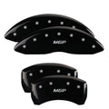 SET OF 4 CALIPER COVERS ENGRAVED FRONT/REAR MGP SILVER CHARACTERS RED POWDER C