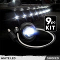 ~(1 lbs. 16X10X2)~ Universal Amber LED Front Lower Air Dam Light Kit with Smoked Lens and Black Bezel - 9pc Sequentially Connected LED Ligh