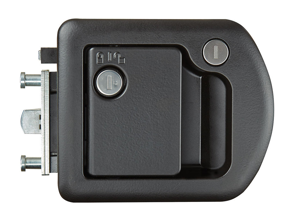 MOTORHOME ENTRANCE DOOR LOCK BLACK WITH DEADBOLT (TRIMARK 0601650)
