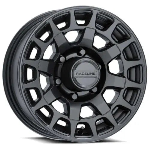 Raceline 873B Backcountry Trailer 15x6in / 6x5.5 BP / 0mm Offset / 4.25mm Bore - Satin Black