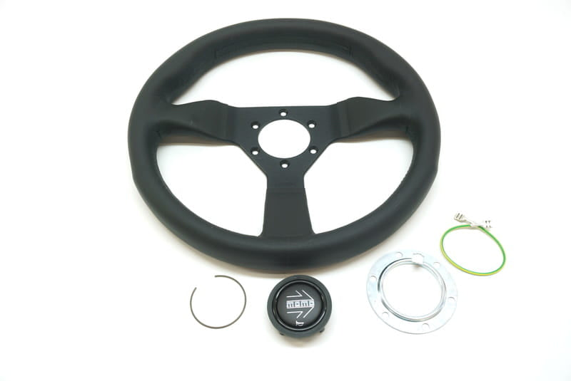 Momo Montecarlo Steering Wheel 320 mm - Black Leather/Black Stitch/Black Spokes