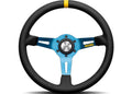 MOMO MOD.08 330 Diam 88 Dish Blk Leather Blue Spokes 1 Stripe