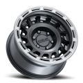 Aluminum Wheels 17x9 Halo 957BS Satin Black Silver Ring -12 Offset 5 on 127 Bolt Pattern 78.1 Bore Raceline