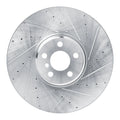 R1 Concepts Brake Rotor Drilled and Slotted Silver Fits BMW 540i
